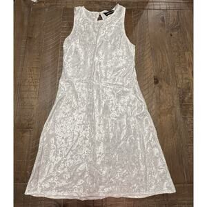 Vintage Jonathan Martin White Slip Dress Size 7 Floral Design Event Guest Prom